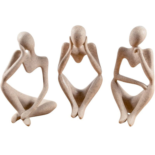 Abstract Thinker Statue – Resin Sculpture for Shelf, Desk & Home Decor (3 Poses)