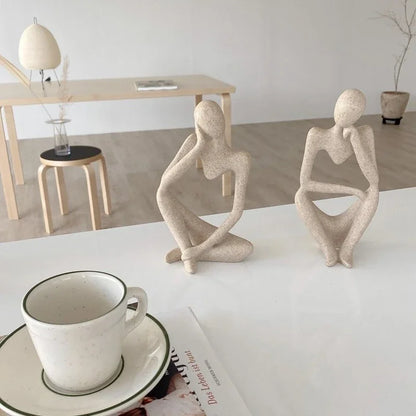 Abstract Thinker Statue – Resin Sculpture for Shelf, Desk & Home Decor (3 Poses)