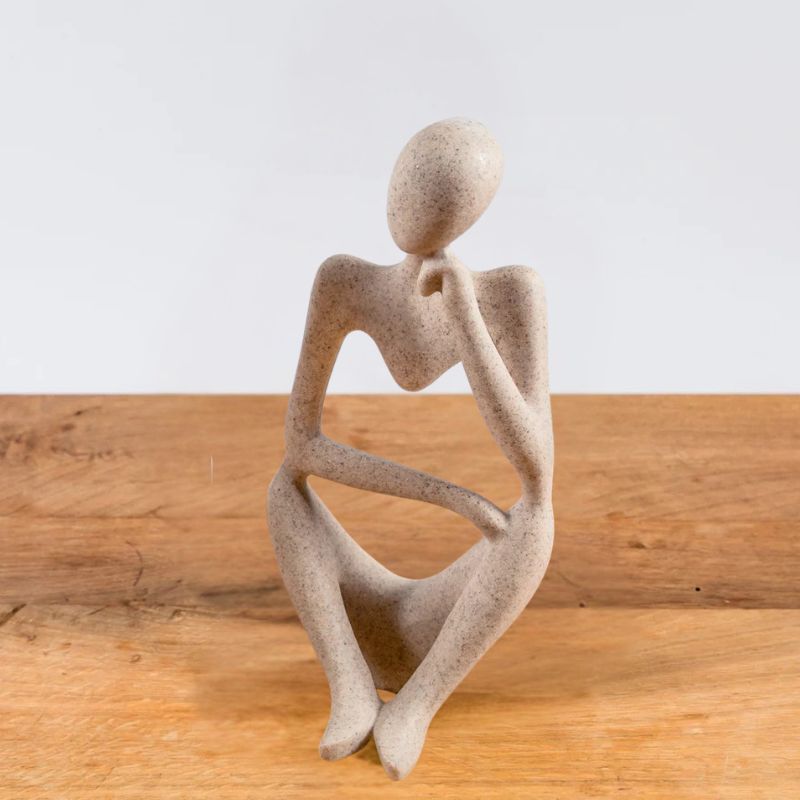 Abstract Thinker Statue – Resin Sculpture for Shelf, Desk & Home Decor (3 Poses)