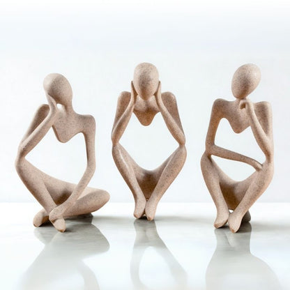 Abstract Thinker Statue – Resin Sculpture for Shelf, Desk & Home Decor (3 Poses)