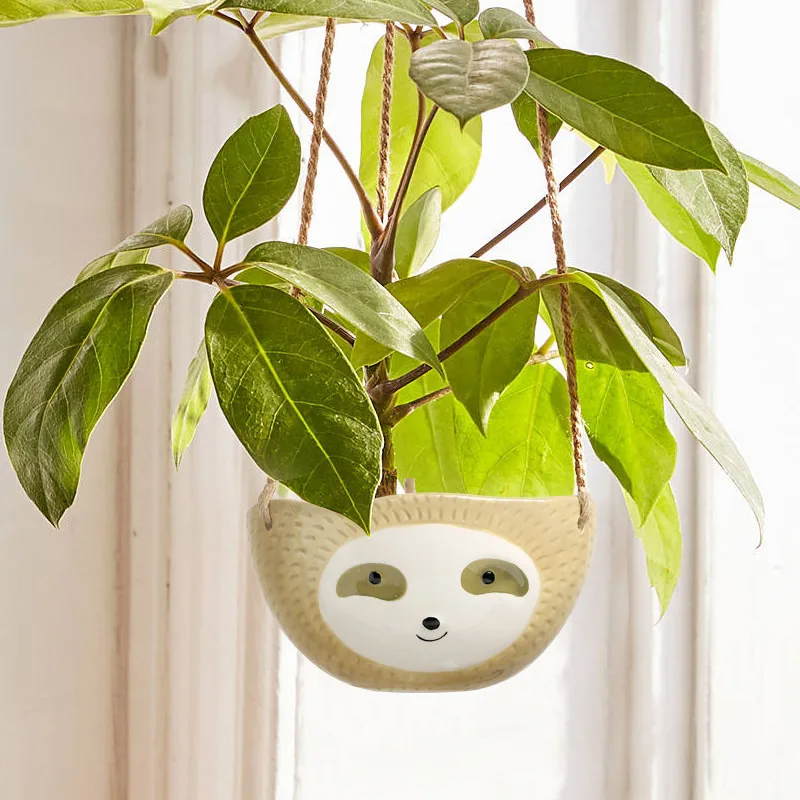 Sloth Ceramic Planter