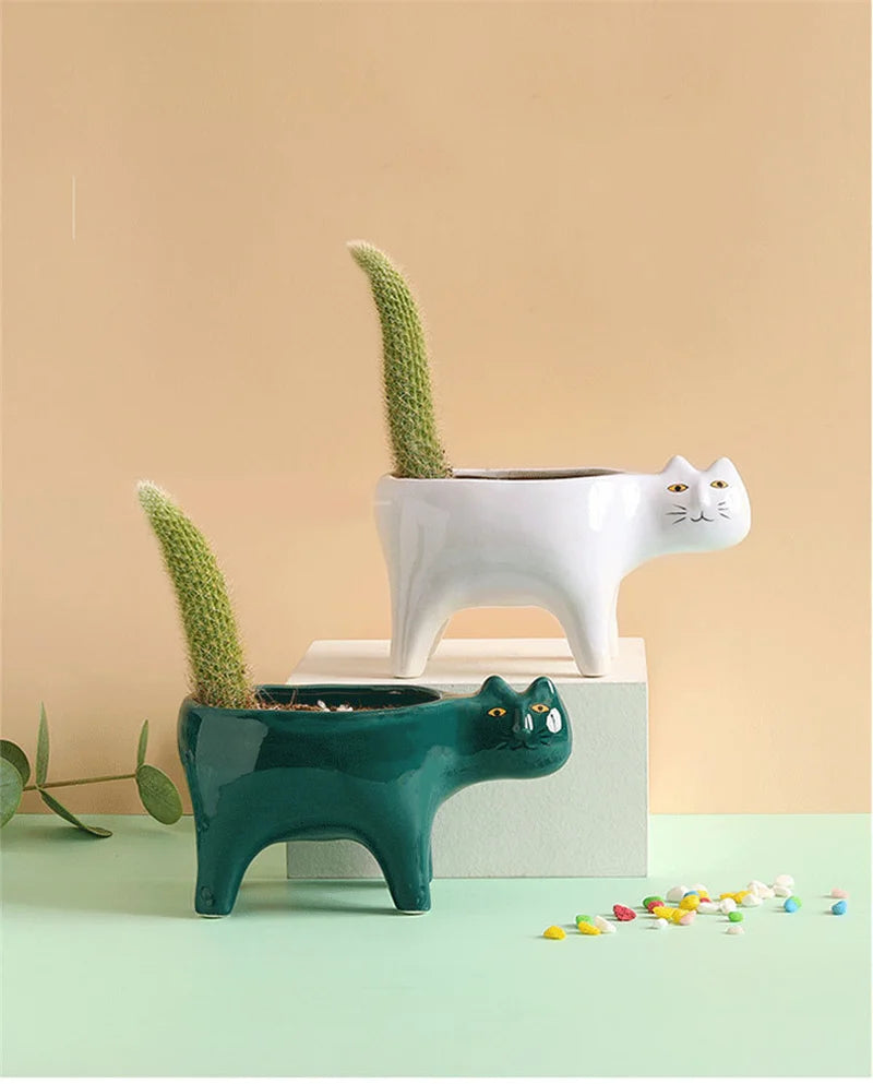 Ceramic Cat Planter