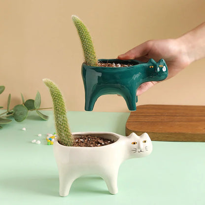 Ceramic Cat Planter