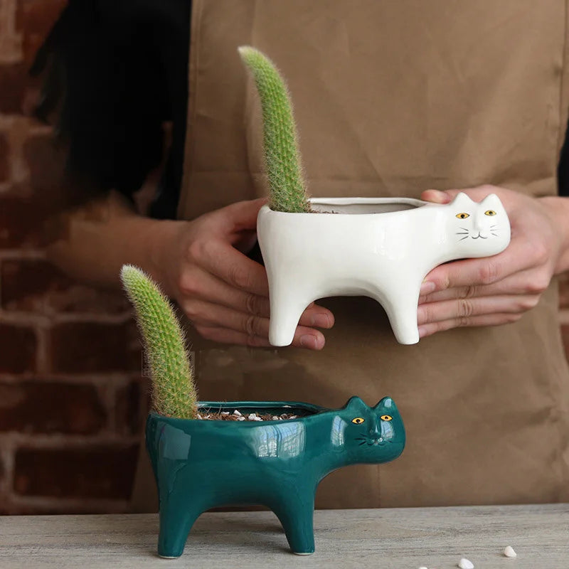 Ceramic Cat Planter