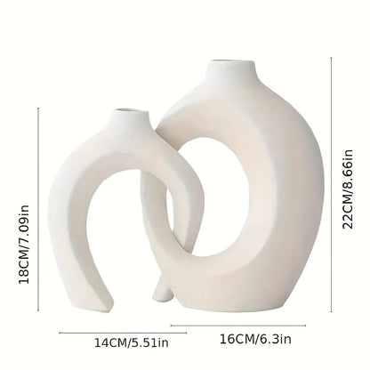 Nordic Ceramic Vase Duo