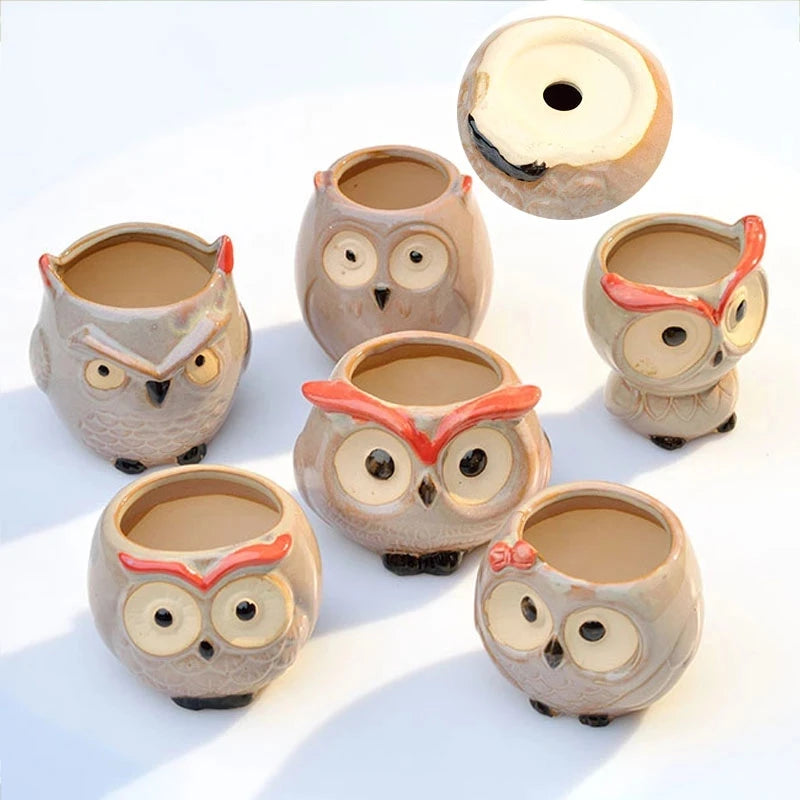 Owl Ceramic Planter