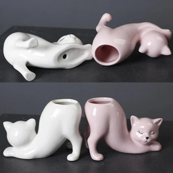 Ceramic Cat Tail Pot