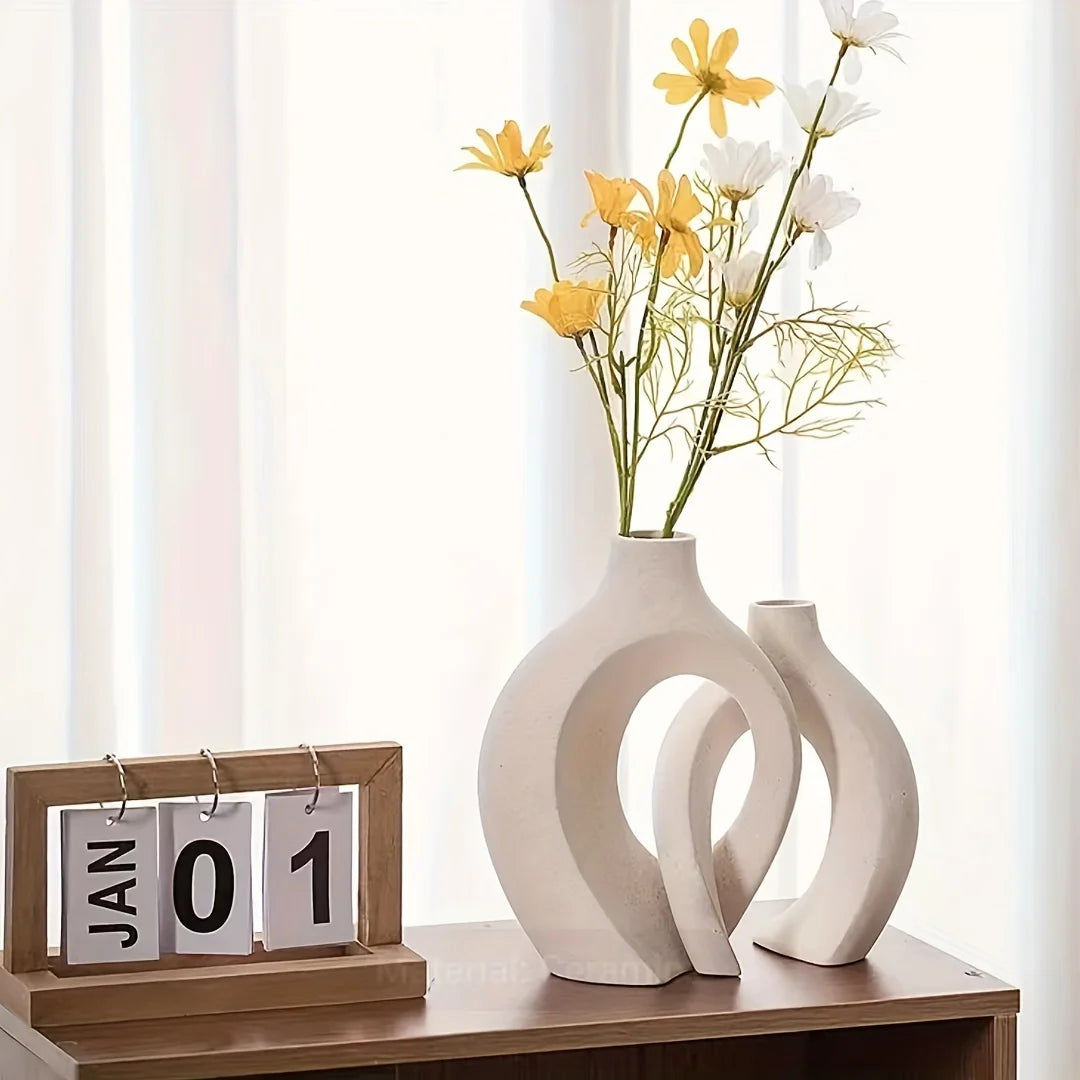 Nordic Ceramic Vase Duo