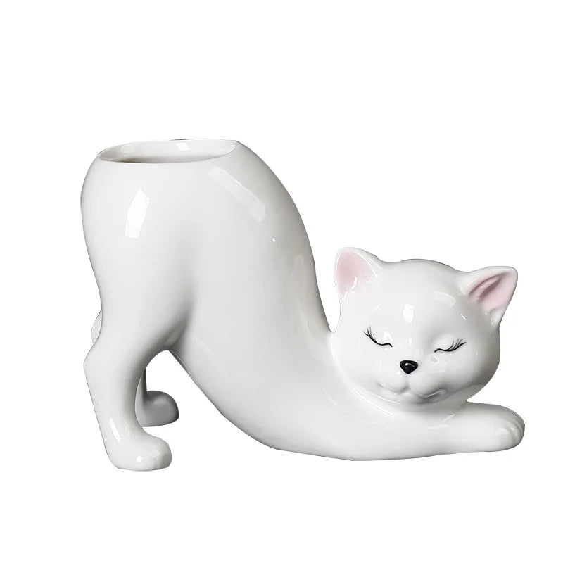 Ceramic Cat Tail Pot