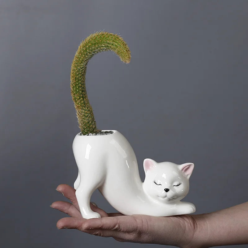 Ceramic Cat Tail Pot