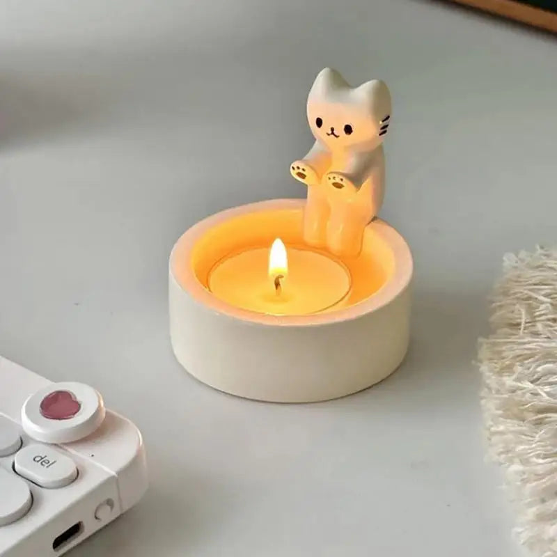 Cozy Cat Candle Holder