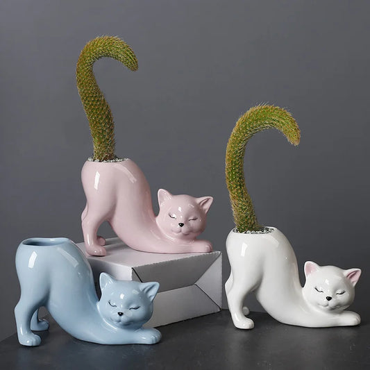 Ceramic Cat Tail Pot