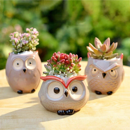 Owl Ceramic Planter