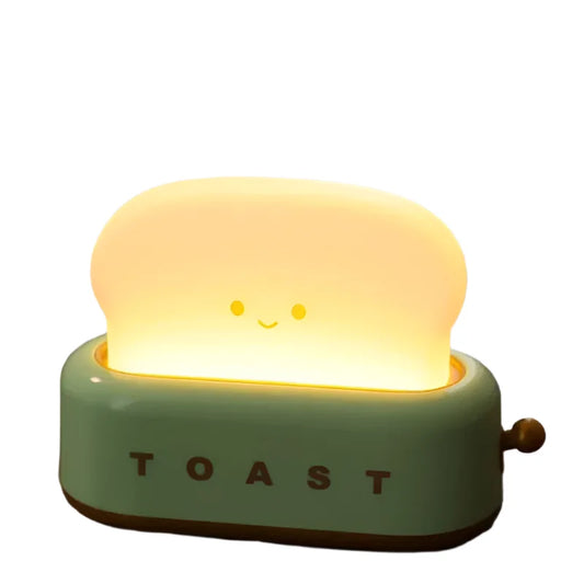 Cute Toast Night Light – Rechargeable LED Lamp with Touch Control for Bedroom & Gifts