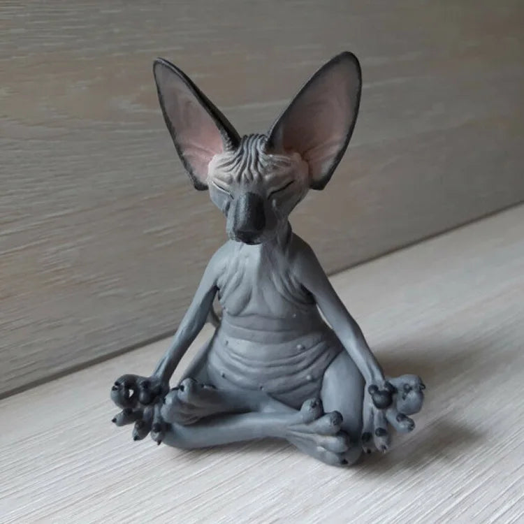 Whimsical Buddha Cat Statue